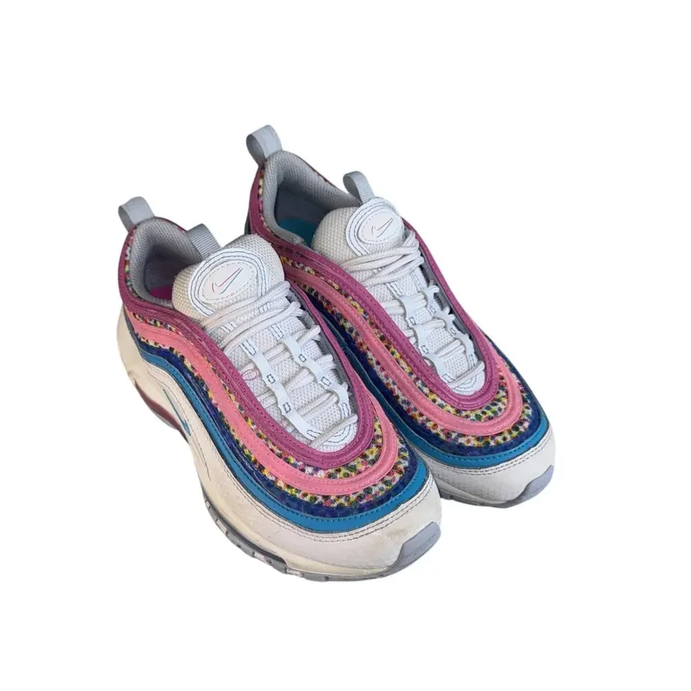 Nike Air Max 97 SE (GS) Shoes White Active Fuchsia Sneaker Special Edition 5Y